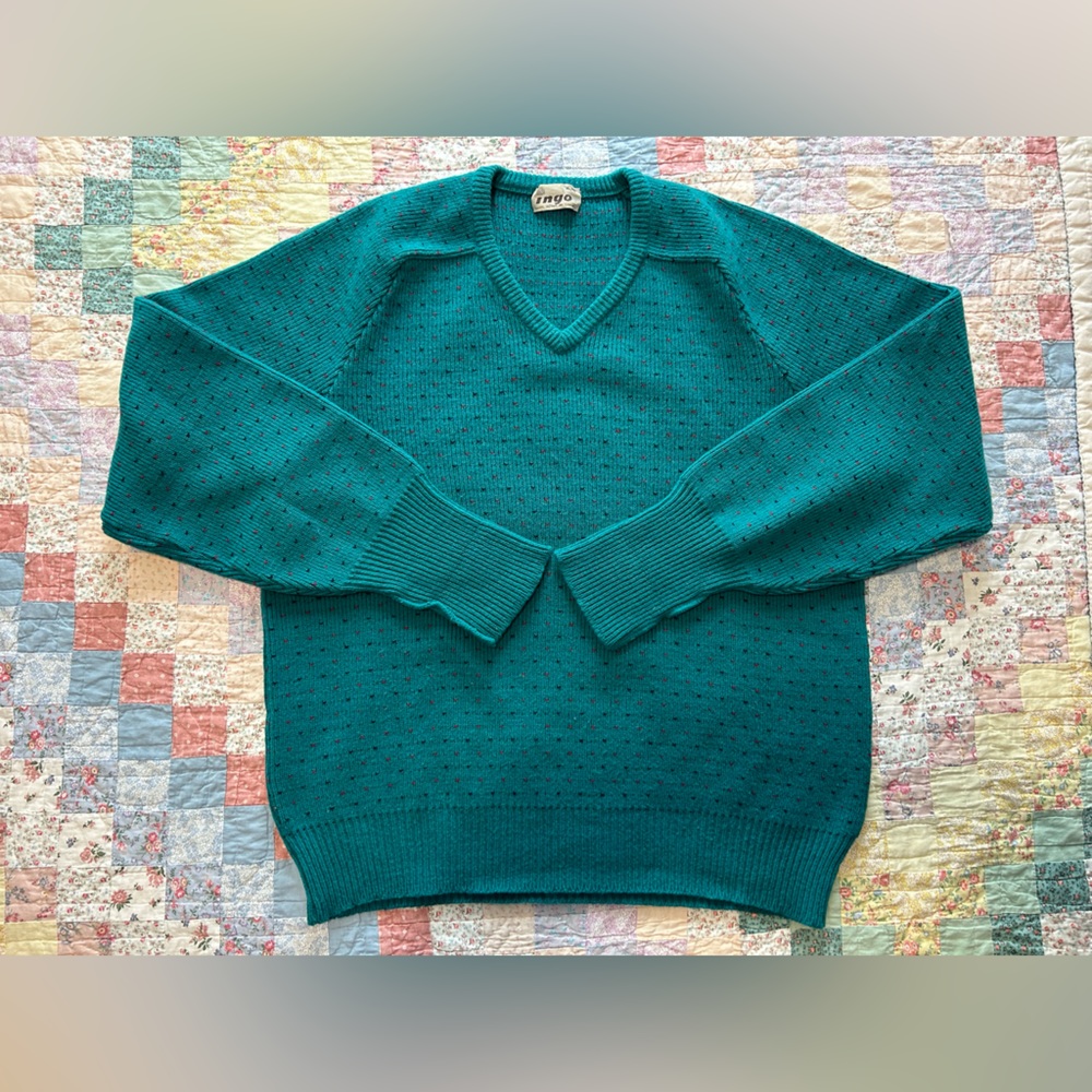 Vintage 70’s Teal Wool Sweater